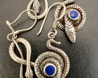 Sterling Silver Snake Earrings