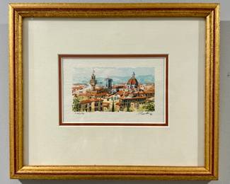 "Firenze" Watercolor, Signed