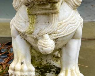 (2) Marble Foo Dogs