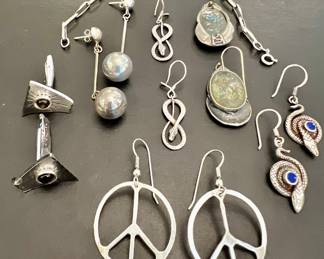 Sterling Silver Earrings, Cufflinks & Bracelet