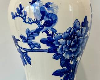 Asian Inspired Blue & White Vase