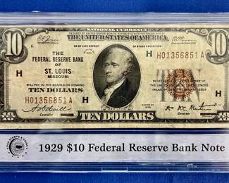 1929 $10 Federal Reserve Bank Note