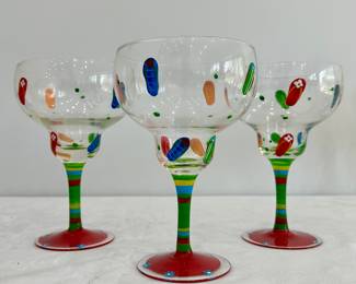 Hand Painted Margarita Glasses