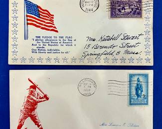 First Day Baseball Cover (top) & Autographed Bob Feller First Day Baseball Cover (bottom)