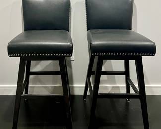 (2) Bar Stools with Nailhead Trim