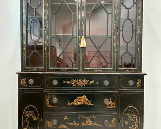 Chinoiserie Display/Secretary Desk with Storage 