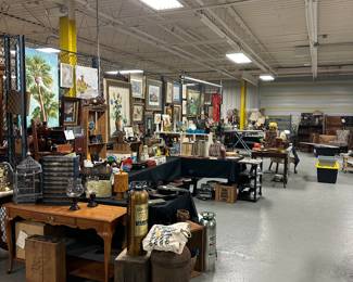 Lots of artwork, furniture, antique and vintage items. 