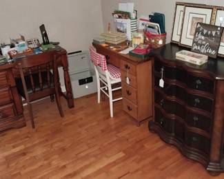 Ethan Allen dresser, office desk, sewing table, office supplies, Sentry fire safe