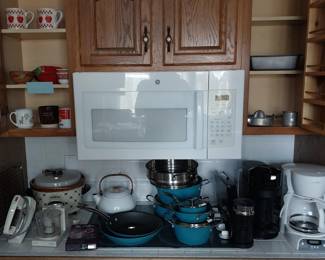 Nespresso maker and milk frother, Mr. Coffee, Curtis Stone non-stick cookware set, crockpot, mixer