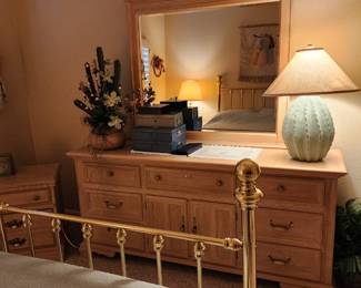 Dresser with Mirror and Night Stand