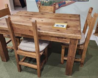 Farmhouse Dining Room Table and 4 Chairs
