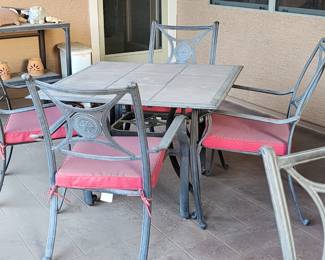 Patio Set Square Table with 4 Chairs