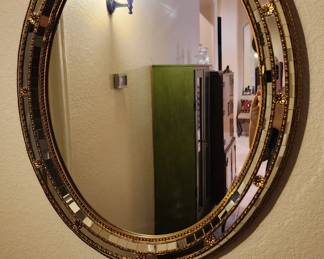 Mosaic Framed Oval Mirror