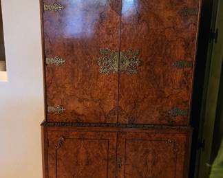 Vintage Burr Walnut Cocktail Cabinet with Fabulous Ormolu Mounts