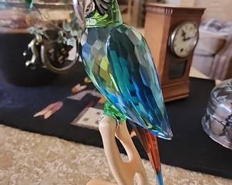 Swarovski Crystal Macaw Chrome Green Parrot