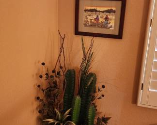 Faux Cactus in Basket