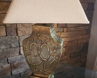 Brass pictographs Lamp