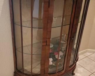 Vintage 2 Door Victorian Bowfront Curio Cabinet