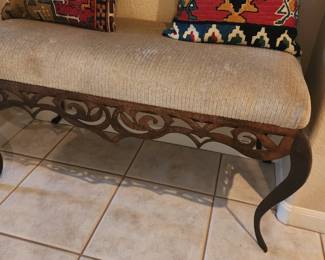 Intricately Designed Upholstered Bench