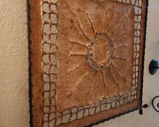 Vintage Rawhide Leather TRIBAL Southwestern Intricate Woven Braid Wall Art