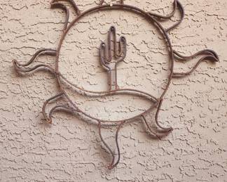 Metal Art Cactus in Sun