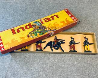 Occupied Japan metal Native American Indian toys 