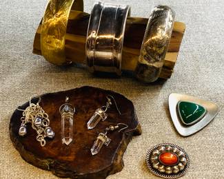 Gold and silver bracelets 