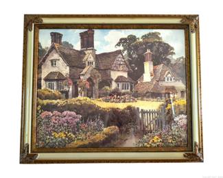 Manifestations Optical Illusionary Art Early English House with Carriage House
