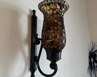 Pair of Bombay Mosaic Glass Wall Scones