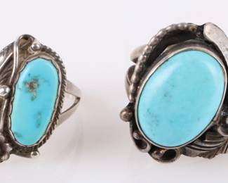 Southwest sterling silver turquoise rings