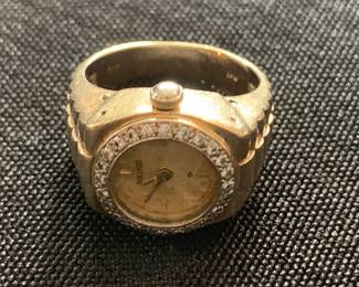Seiko Gold and Diamond Watch Ring