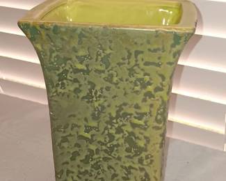 McCoy speckled green vase $25