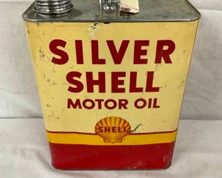 2G. SILVER SHELL MOTOR OIL CAN