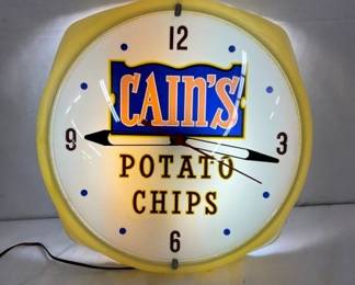17IN CAINS POTATO CHIPS CLOCK