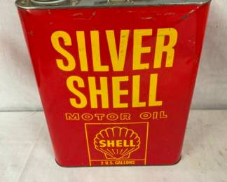 2G. SILVER SHELL MOTOR OIL CAN