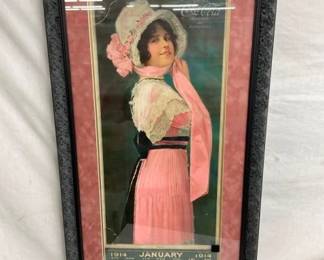 1914 FRAMED COCA COLA CALENDAR