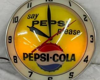 15IN PEPSI COLA DOUBLE BUBBLE CLOCK