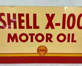 1949 DST SHELL X-100 OIL SIGN