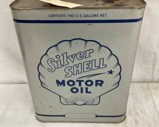 2G. SILVER SHELL MOTOR OIL CAN