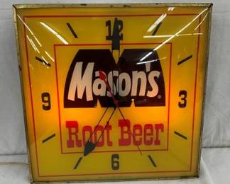 15I MASONS ROOTBEER CLOCK