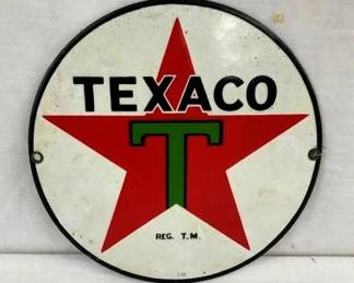 RARE SIZE 1936 8IN TEXACO PUMP PLATE