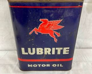 2G. MOBIL LUBRITE MOTOR OIL CAN