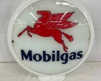 16IN MOBLGAS GLOBE W/ MILK GLASS RING