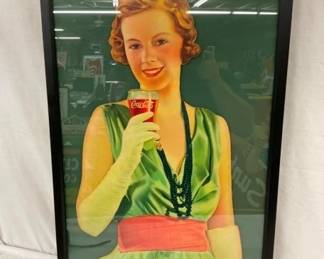 EARLY FRAMED COKE DIE CUT CARDBOARD