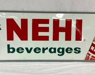 SST EMB. NEHI BEVERAGES SIGN W/ BOTTLE