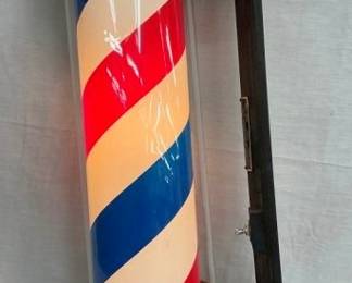 LIGHTED BARBER POLE - WORKS!