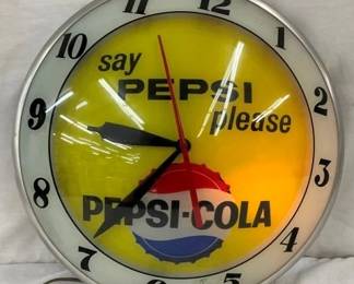 15IN DOUBLE BUBBLE PEPSI COLA CLOCK