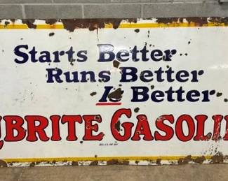 SSP LUBRITE GASOLINE SIGN 
