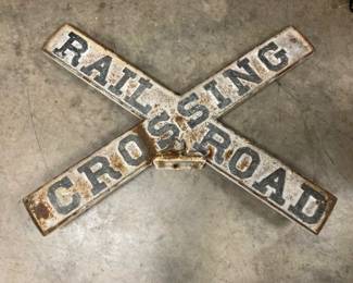#4 EARLY EMB. CAST RR CROSSING SIGN