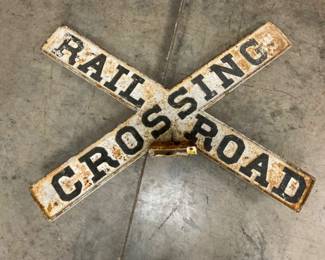 #2 EARLY EMB. CAST RR CROSSING SIGN